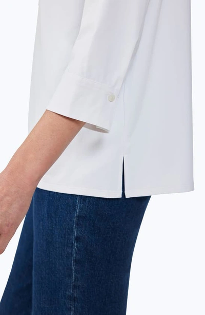 Shop Foxcroft Sophia Jersey Popover Shirt In White