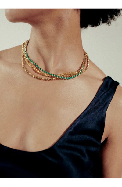 Monica Vinader X Kate Young Tennis Necklace In 18ct Metallic Gold