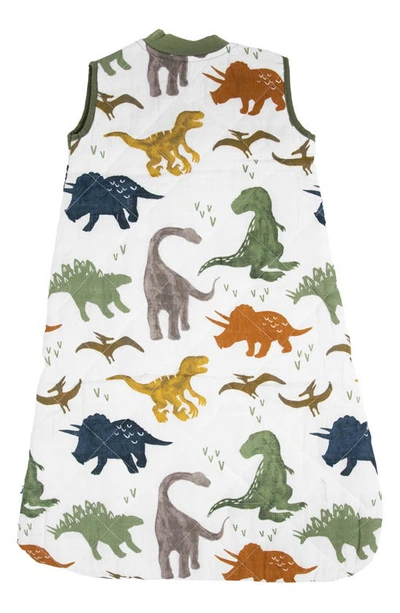 Little Unicorn Quilted Cotton Muslin Wearable Blanket In Dino Friends