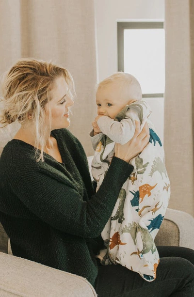 Little Unicorn Quilted Cotton Muslin Wearable Blanket In Dino Friends