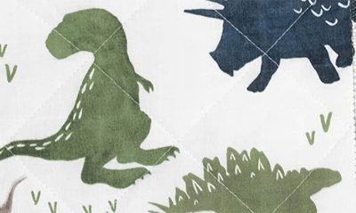 Little Unicorn Quilted Cotton Muslin Wearable Blanket In Dino Friends