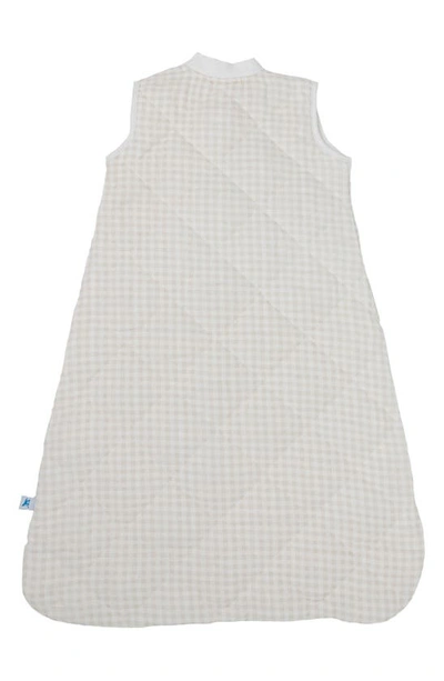 Little Unicorn Quilted Cotton Muslin Wearable Blanket In Tan Gingham