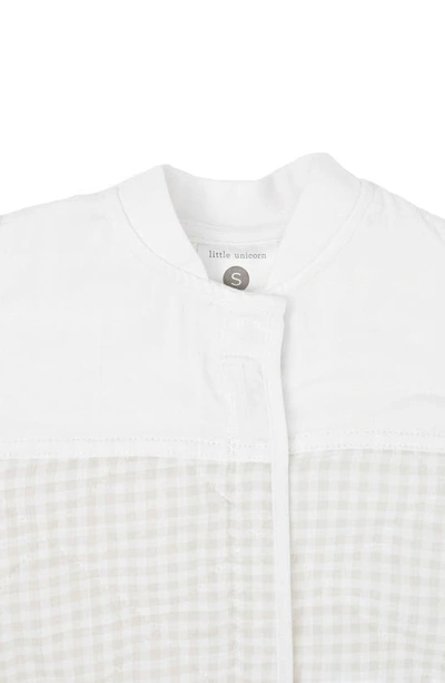 Little Unicorn Quilted Cotton Muslin Wearable Blanket In Tan Gingham