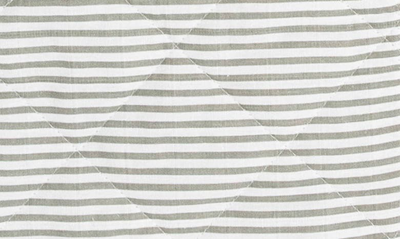 Shop Little Unicorn Quilted Cotton Muslin Wearable Blanket In Grey Stripe