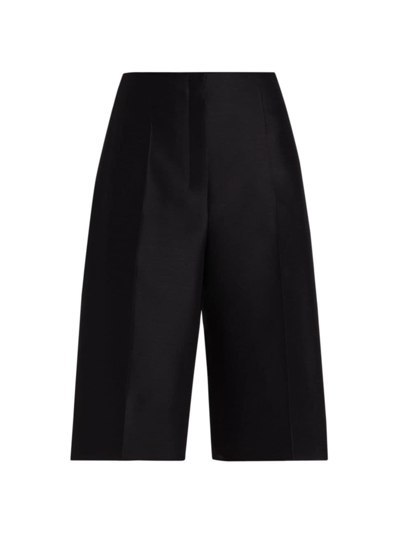 Shop The Row Women's Flash Wool-blend Satin Shorts In Black