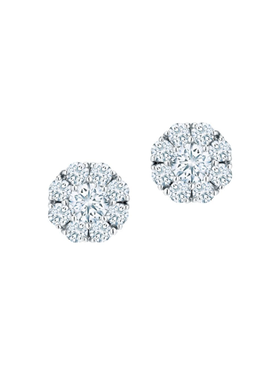 Shop Birks Women's Snowflake 18k White Gold & 0.92 Tcw Diamond Halo Stud Earrings