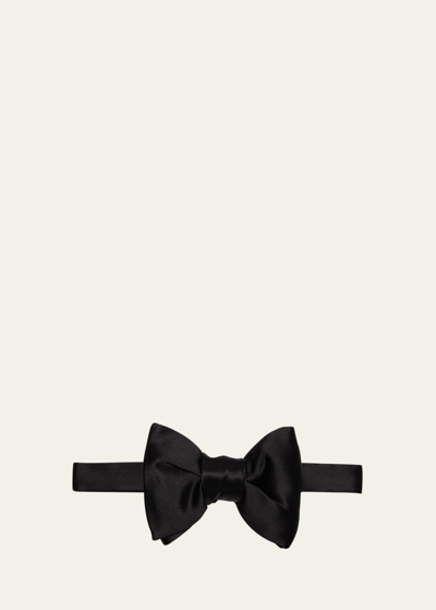 Shop Tom Ford Men's Pre-tied Silk Bow Tie In Black