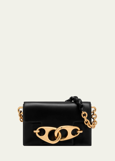 Shop Tom Ford Carine Medium Leather Chain Shoulder Bag In 1n001 Black