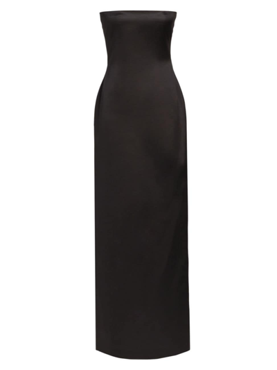 Shop The Row Women's Reeta Strapless Satin Column Gown In Black