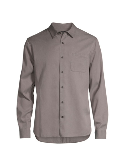 Shop Vince Men's Vacation Long-sleeve Shirt In Light Pewter