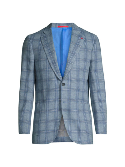 Shop Isaia Men's Domenico Wool Two-button Sport Coat In Light Blue