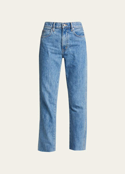 Shop Slvrlake Hero Straight-leg Ankle Jeans In Pacific