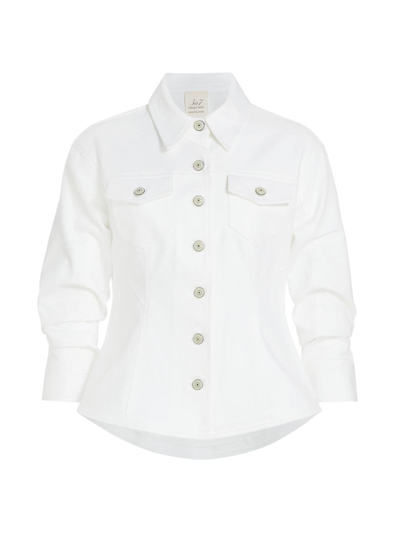 Shop Cinq À Sept Women's Formfitting Denim Jacket In White