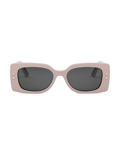 Shop Dior Women's Pacific S1u 53mm Acetate Rectangular Sunglasses In Shiny Pink Smoke