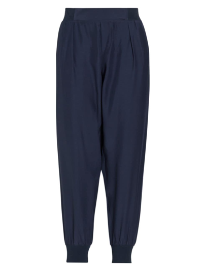Shop Atm Anthony Thomas Melillo Women's High-rise Silk Joggers In True Navy