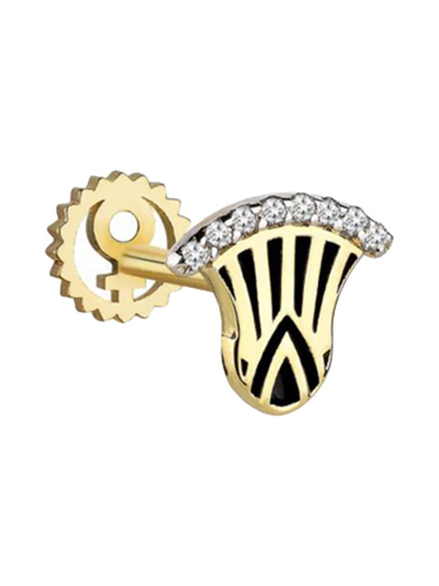 Shop Her Story Women's Her Piercing Story Mostra 14k Yellow Gold & 0.03 Tcw Diamond Stud Earring