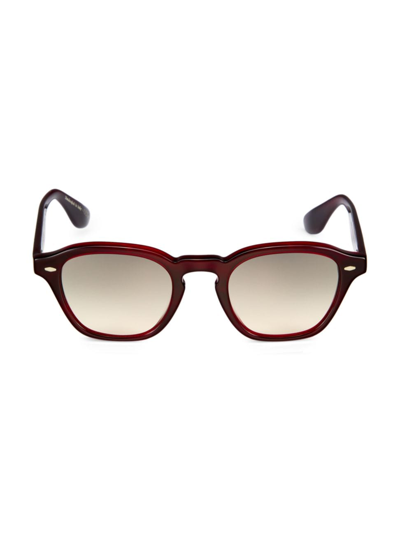 Shop Brunello Cucinelli Women's  X Oliver Peoples 48mm Square Sunglasses In Bordeaux Bark