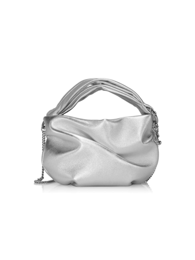 Shop Jimmy Choo Women's Bonny Metallic Leather Top-handle Bag In Silver