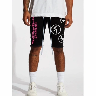 Lifted Anchors Men's Aphex Puff Print Denim Short In Black In Black