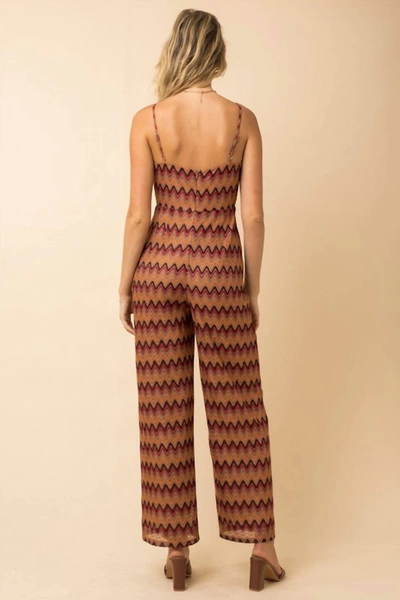 Gilli Crochet Chevron Jumpsuit In Multi