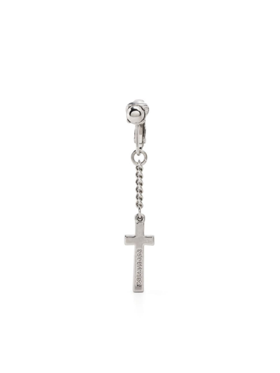 Shop Dsquared2 Cross Pendant Clip-on Earring In Silver