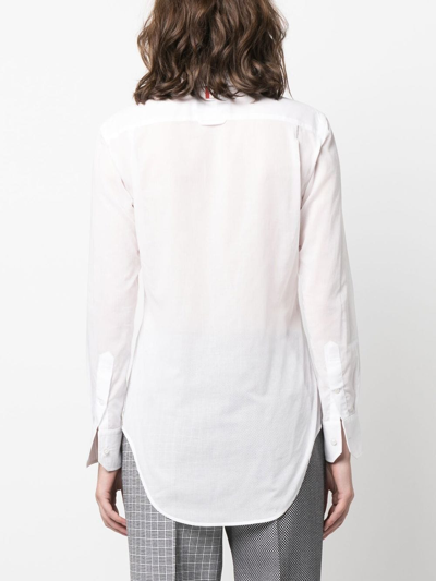 Shop Thom Browne Rounded-collar Cotton Shirt In White