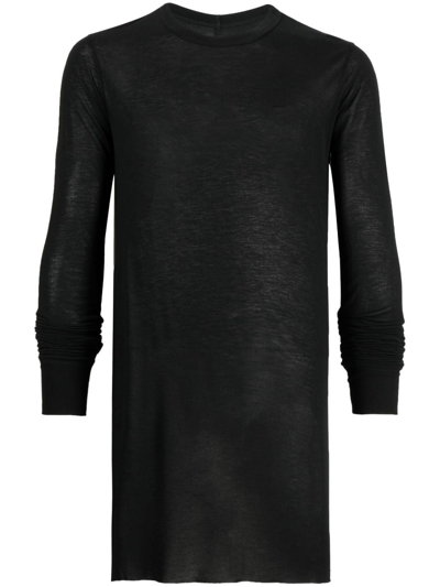 Shop Rick Owens Long-sleeved Marl-knit T-shirt In Black