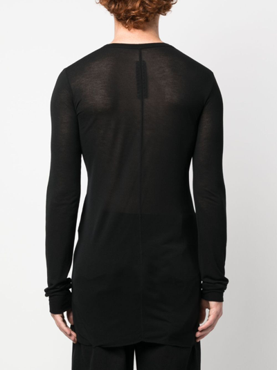 Shop Rick Owens Long-sleeved Marl-knit T-shirt In Black