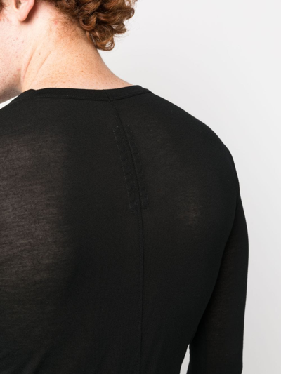 Shop Rick Owens Long-sleeved Marl-knit T-shirt In Black