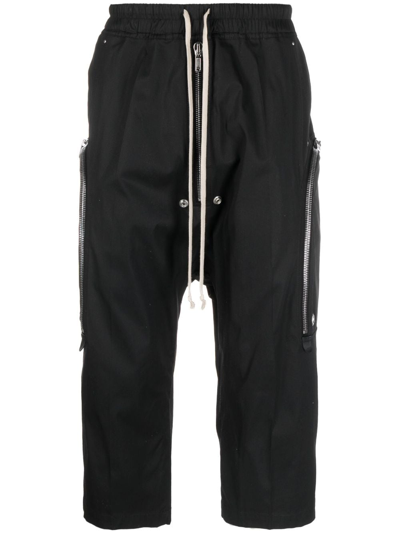 Shop Rick Owens Drawstring-waist Drop-crotch Trousers In Black