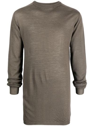 Shop Rick Owens Crew-neck Wool Jumper In Grey