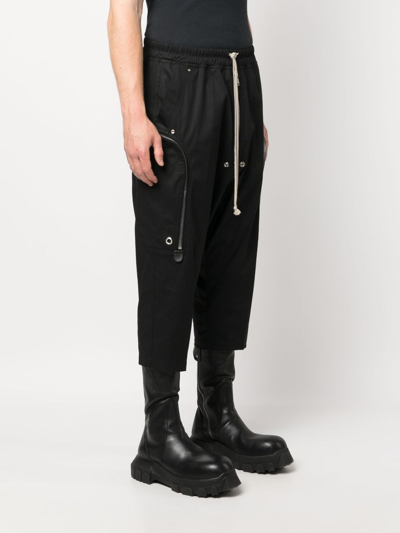 Shop Rick Owens Drawstring-waist Drop-crotch Trousers In Black