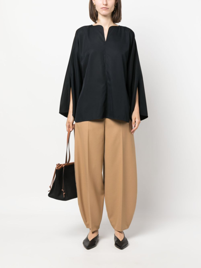 By Malene Birger Slit-sleeve Blouse In Black