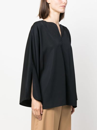 By Malene Birger Slit-sleeve Blouse In Black