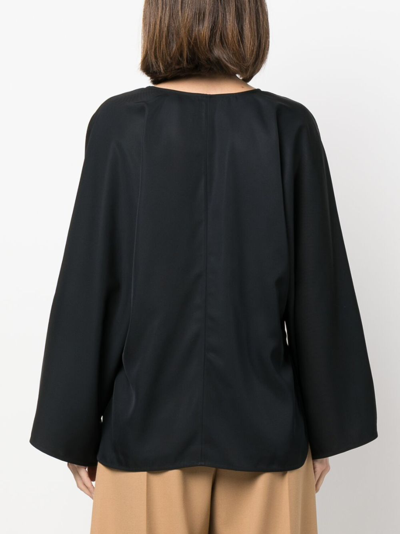 By Malene Birger Slit-sleeve Blouse In Black