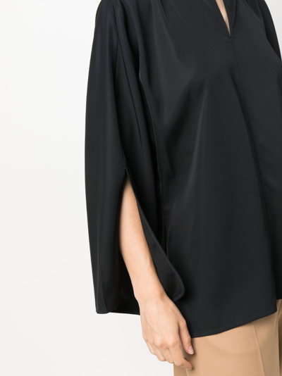 By Malene Birger Slit-sleeve Blouse In Black