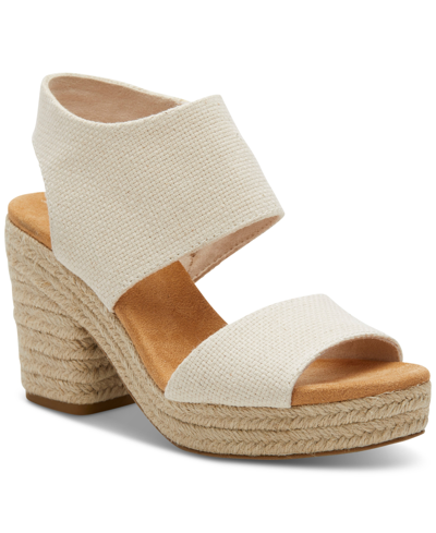 Shop Toms Women's Majorca Platform City Sandals In Natural Basket Weave