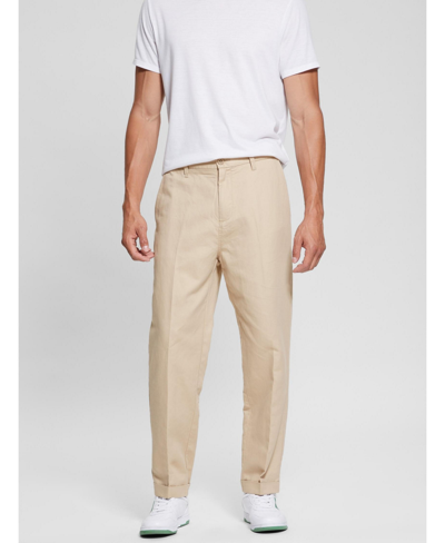 Shop Guess Men's Clement Twill Cropped Chino Pants In Tan