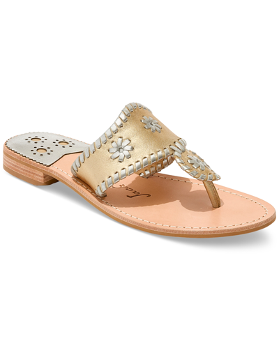 Shop Jack Rogers Women's Jacks Slip-on Flat Sandals In Platinum/silver