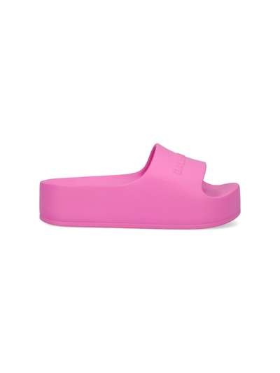 Shop Balenciaga "chunky" Slides In Pink