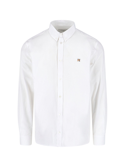 Shop Maison Kitsuné "fox Head" Shirt In White