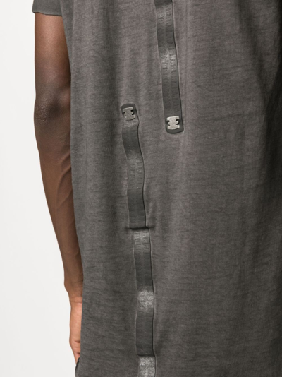 Shop Isaac Sellam Experience Strap-detail Organic-cotton T-shirt In Grau