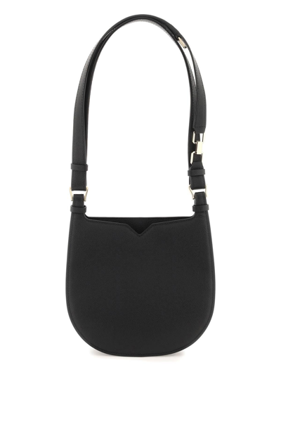 Shop Valextra 'weekend' Hobo Bag Mini In Black