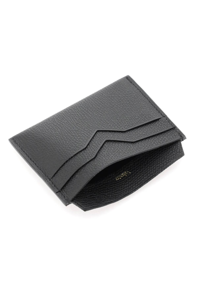 Shop Valextra Leather Cardholder In Black