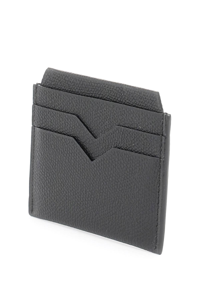 Shop Valextra Leather Cardholder In Black