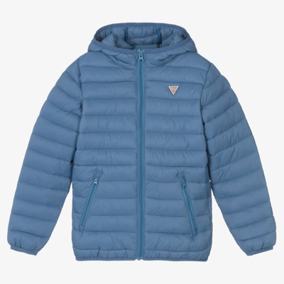 Guess Junior Blue Lightweight Puffer Jacket | ModeSens