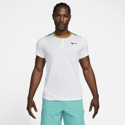 Shop Nike Men's Court Dri-fit Advantage Tennis Polo In White