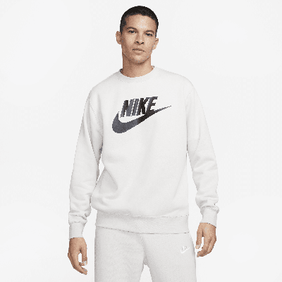 Shop Nike Men's  Sportswear Club Fleece Graphic Crew In Grey