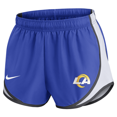 Shop Nike Women's Dri-fit Tempo (nfl Los Angeles Rams) Shorts In Blue