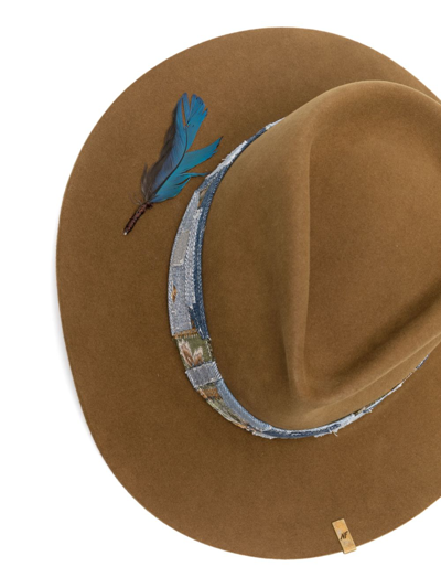 Nick Fouquet Matchstick-embellished Wool Felt Fedora In Brown